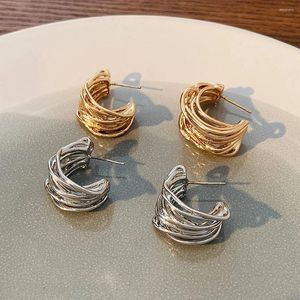 Boucles d'oreilles cerceaux Japon Corée Multicouche métal C