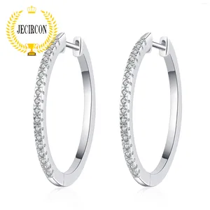 Hoop oorbellen Jecircon 925 Sterling zilver grote halve cirkel volle diamant mini moissaniet oor sieraden voor vrouwelijke platinakwaliteit