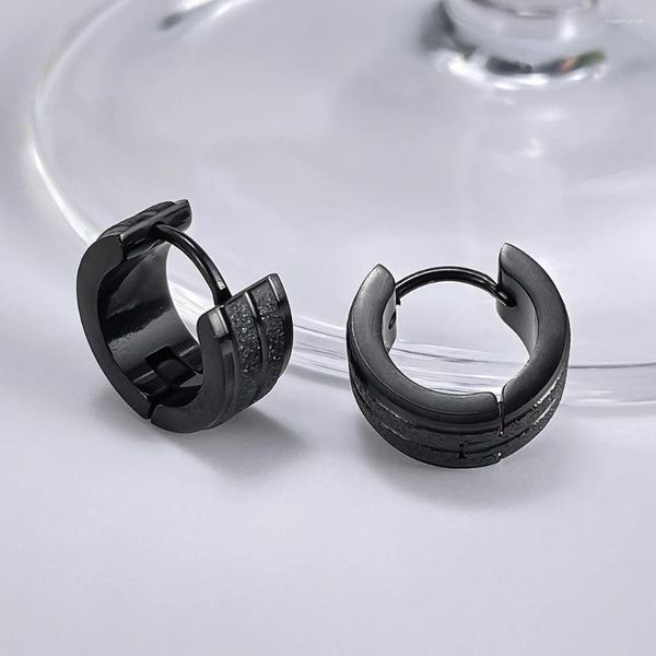 Boucles d'oreilles de cerceau jhsl petits punk givrés pour hommes noirs en acier inoxydable de haute qualité bijoux dropship