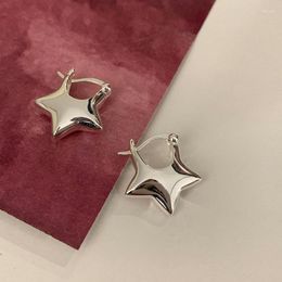 Pendientes de aro JWER S925 aguja de plata pentagrama 2023 diseño de moda Simple estrella Stud para mujeres niñas joyería al por mayor