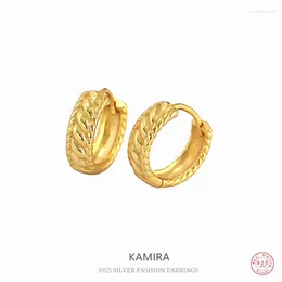 Boucles d'oreilles créoles KAMIRA en argent Sterling 925 véritable, luxe élégant pour femmes, Banquet de mariage, bijoux exquis, Piercing câlin