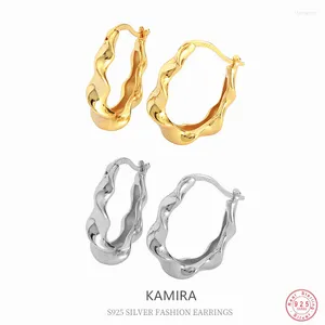 Boucles d'oreilles créoles KAMIRA véritable 925 en argent Sterling Vintage torsion vague Piercing pour femmes luxe mode fête Glamour haute joaillerie