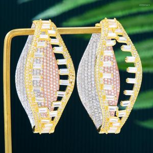 Boucles d'oreilles créoles Kellybola haute qualité Noble luxe brillant CZ gros bijoux pour femmes élégantes accessoires de mariage 2023