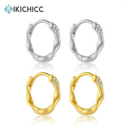 Hoepel oorbellen KIKICHICC 925 sterling zilver 9 mm pave CZ hoepels Huggies Crystal Clips Pendientes piercing rock punk 2024 bruiloft fijne sieraden