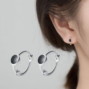 Boucles d'oreilles créoles KOFSAC 2023 tendance pour femmes et hommes, en argent Sterling 925, petit bijou d'oreille rond noir, accessoires chics pour étudiants