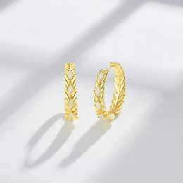 Hoepel Oorbellen Kofsac Chic Glanzende Zirkoon Korenaar Voor Vrouwen Creatieve 925 Sterling Zilveren Sieraden Charm Lady Earring