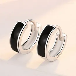 KOFSAC – boucles d'oreilles créatives Hip Hop noires pour hommes, bijoux en argent Sterling 925 pour femmes, accessoires de fête unisexes