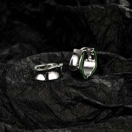 KOFSAC – boucles d'oreilles créoles vertes irrégulières pour femmes, bijoux tendance en argent Sterling 925, cadeaux glamour