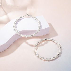 KOFSAC – boucles d'oreilles créoles violettes pour femmes, grand Torsion, en argent Sterling 925, glaçage, bijoux, accessoires de fête