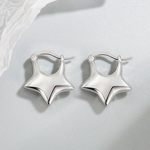 KOFSAC – boucles d'oreilles créoles simples en argent Sterling 925, boucle d'oreille étoile à cinq branches pour femmes, bijoux créatifs à la mode