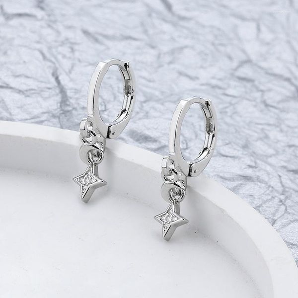 KOFSAC – boucles d'oreilles en argent 925 pour femme, bijoux simples, décontractés/sportifs, en Zircon, étoile, lune, cadeau de fête à la mode pour filles