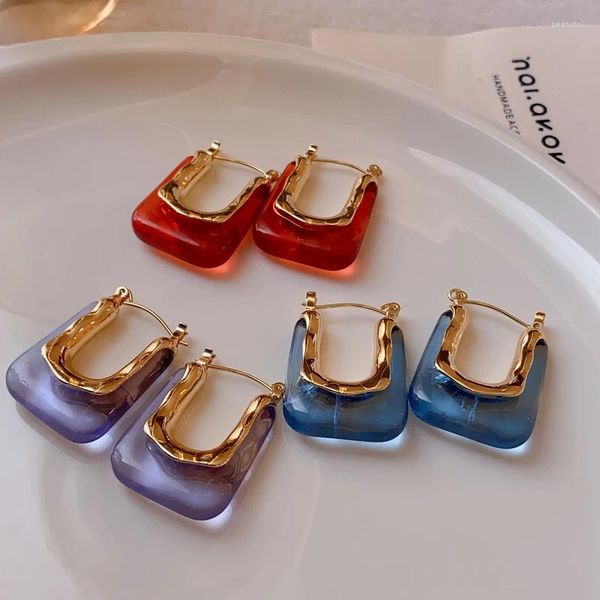 Boucles d'oreilles cerceaux Corée Acrylique pour les femmes conception