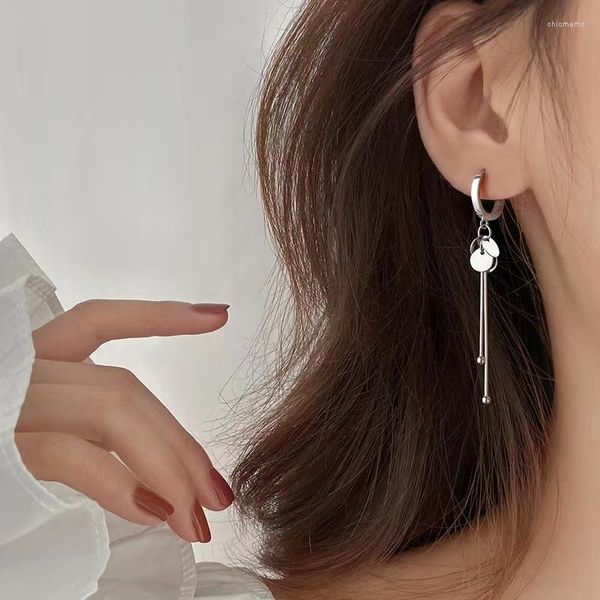 Boucles d'oreilles créoles coréennes 925 en argent Sterling gland plusieurs boucles d'oreille à disque cadeaux de fête de mode pour les bijoux fins des femmes