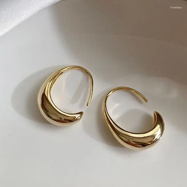 Boucles d'oreilles cerceau mode coréenne Design créatif C forme cercle or goutte pour les femmes quotidien décontracté fête de mariage bijoux cadeau Mujer