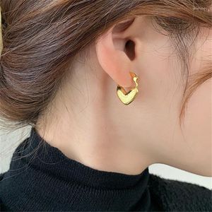 Hoop oorbellen Koreaans Gold Ploated Love Heart Earring For Women Girls Party Wedding Trendy Sieraden EH1456