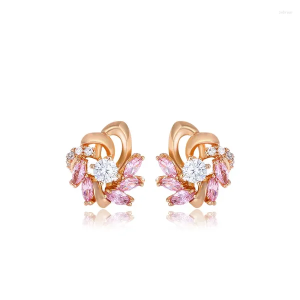 Pendientes de aro de nicho coreano para mujer, tipo Floral de gama alta, joyería ligera de lujo y exquisita