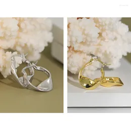 Boucles d'oreilles créoles coréennes simples, couleur or irrégulière, goutte en métal pour femmes, mode petits Pendientes argent Chic, bijoux cercle cadeaux