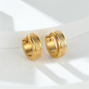 Pendientes de aro de aro de acero inoxidable coreano mate para hombres para mujeres plateado color oro color hip hop fiestado de boda para boda joyas femeninas joyas