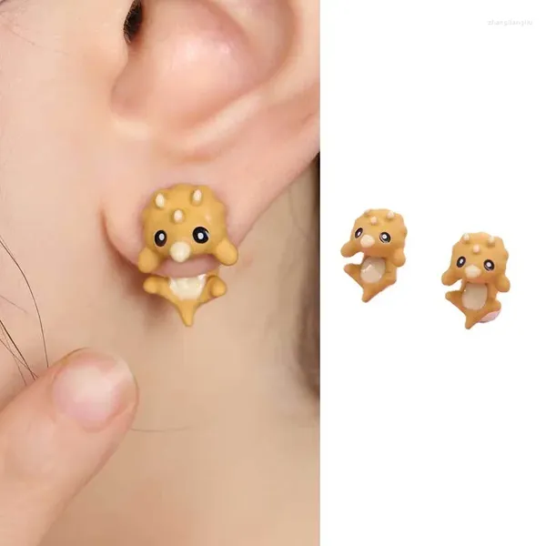 Pendientes de aro estilo coreano lindo dinosaurio para mujeres cocodrilo Metal Mini Animal cosas extrañas joyería regalos venta