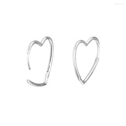 Pendientes de aro grandes asimétricos con corazones de amor, joyería de plata de ley 925