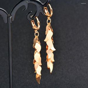 Pendientes de aro LEEKER estrella flor lágrima Color dorado para mujer estilo mixto gota pendiente joyería de moda 2023 llegada 489 LK6