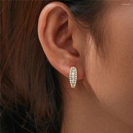 Boucles d'oreilles créoles LENNIK plaqué or 18 carats géométrique pour femmes, cercle en Zircon cubique, boucle d'oreille Huggies, bijoux en cristal