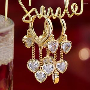 Hoop oorbellen Lexie Diary Advanced Luxury Heart Buckle Exquisite kleine romantische trendy mode voor vrouwen 14k echte goudplaten sieraden