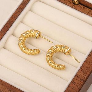 Hoop oorbellen LifeFontier Luxe Twisted Zirkon C Type voor vrouwen Prachtige Crystal Geometric Charms Earring Statement Sieraden