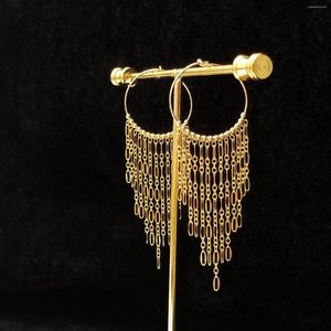 Hoop oorbellen lii Ji American 14k goud gevulde sprankelende tassel minimalistische boho feestjuwelen voor vrouwen