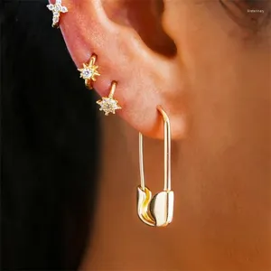 Boucles d'oreilles cerceaux Lost Lady Gold Color Pin pour les femmes Fashion Géométrique Maxi Bijoux de mariage en gros Drop