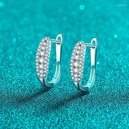 Oorringen Luxe Platina Pt950 Eenvoudige sfeer verpakt Premium Design Moissanite Diamanten oorbel Gesp Fijne sieraden Cadeau