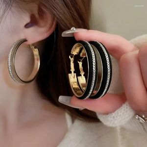 Boucles d'oreilles créoles pour femmes, bijoux de luxe, cercle en éponge exagéré, mode européenne et américaine