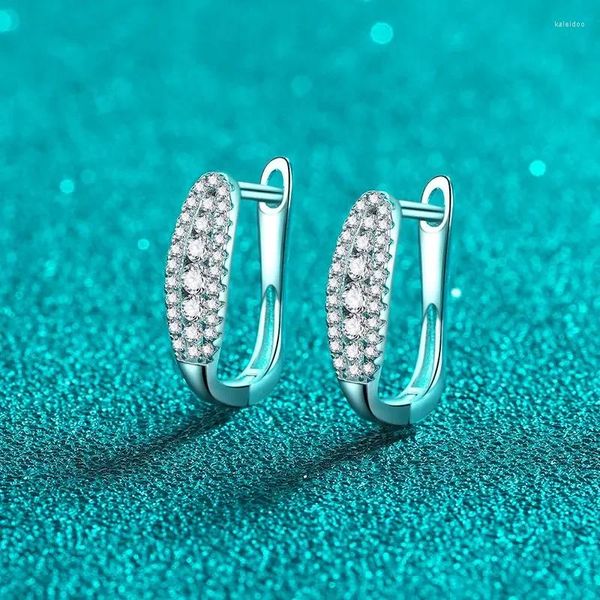 Boucles d'oreilles cerceau or Luxury White 18K Amosphère simple enveloppe de conception premium Moisanite Diamond Earge Boucle Fine Bijoux Cadeau