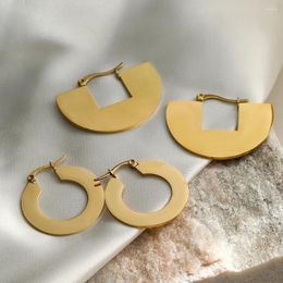 Mafisar – boucles d'oreilles géométriques simples en acier inoxydable 316L, haute qualité, couleur or, bijoux de fête pour filles, vente en gros