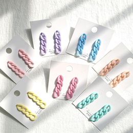 Oorringen Makersland Voor Vrouwen Acryl Eenvoudige Ketting Snoep Kleur Geometrische Lange Oorbel Trendy Gekleurde Tassel241T