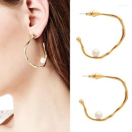 Boucles d'oreilles créoles MASA géométrie mode couleur or perle de femmes Vintage élégant moderne bijoux 2022 Pendientes Para Mujer