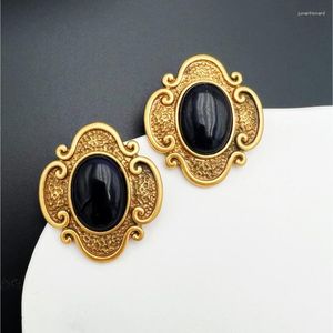 Boucles D'oreilles Créoles MédiévaleVintageExagération Légère Luxe Pierre Naturelle Antique925Argent Pin