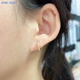 Boucles d'oreilles cerceaux MHS.Sun Fashion Gold plaquée en métal cuivre simplicité cercle Small Piercing for Women Party Ear Bijoux Accessoires
