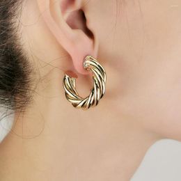 Boucles d'oreilles cerceau Mini cuivre pour femmes grosse boucle d'oreille cercle Accessoires femme mode bijoux couleur or argent 2023 UKEN