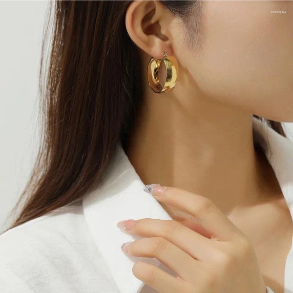 Boucles d'oreilles cerceaux boucles d'oreille de cercle minimaliste pour femme 2024 Déclaration de gommage coréen de couleur or vintage
