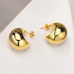 Boucles d'oreilles cerceaux à style froid minimaliste Personnalité européenne irrégulière Couleur solide en métal Métal de luxe Niche