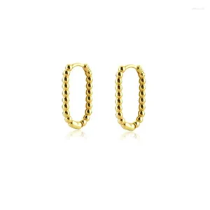 Pendientes de aro minimalistas de Color dorado con forma de cadena ovalada para mujeres y hombres, geométricos simples franceses, venta al por mayor