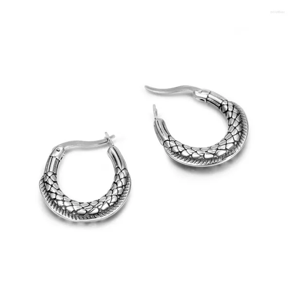 Boucles d'oreilles créoles MIQIAO plaqué argent rétro en forme de C poisson Pendientes mode coréenne Piercing oreille manchette boucles d'oreilles anneaux pour femmes gothique