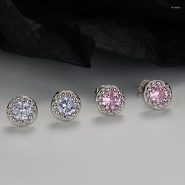 Boucles d'oreilles créoles MLKENLY diamant de couleur polyvalent en gros S925 argent Sterling Zircon exquis pour les femmes haut de gamme