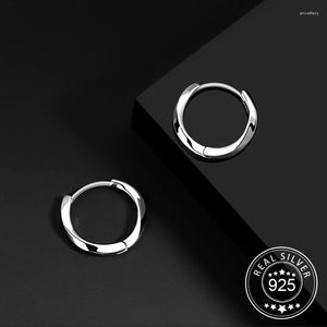 Hoop Earrings Mobius S925 Sterling Silver Plain Stud Mannen Premium Pierced Niche Design