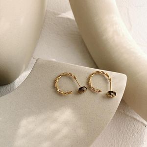 Hoop oorbellen Modagirl Minimalistisch 18K Goud gevulde Swirl Twird Toped Dun Roestvrij stalen sieraden Gift voor Mom