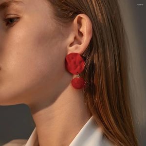 MODOMA – boucles d'oreilles créoles en peluche pour femmes, mode coréenne, Design minimaliste, bijoux esthétiques, accessoires Y2k, automne hiver 2024
