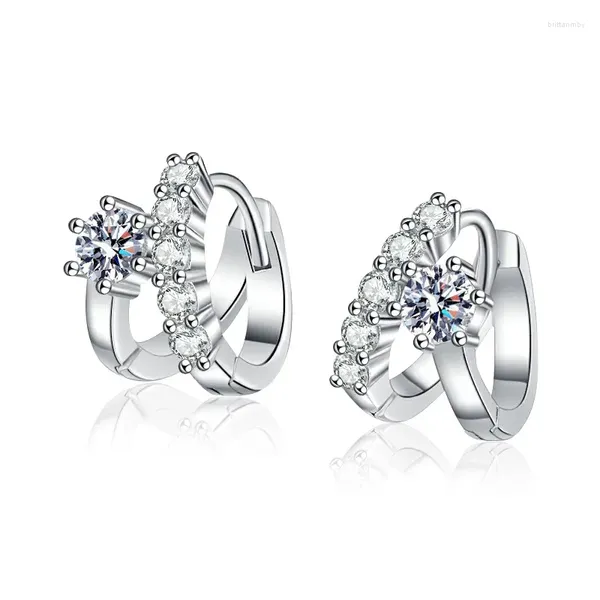 Boucles d'oreilles créoles en diamant Moissanite pour femmes et filles, bijoux de mariage tendance en argent Sterling 2023, Joker, 925