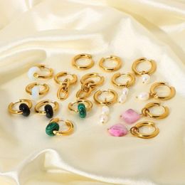 Hoop oorbellen Multi-Designs Ins Fashion 2023 Pearl Ear Chic Frans roze Black Crystal Stones Huggies Long Drop Dangel Earring Lot