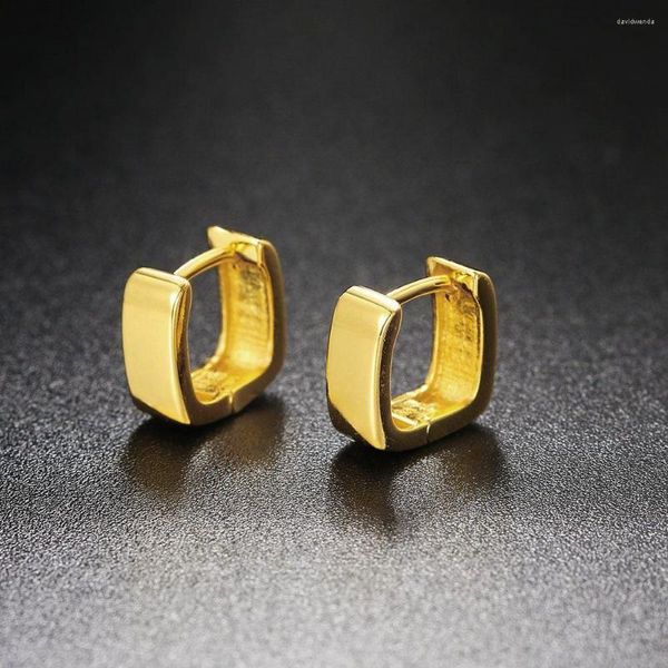 Pendientes de aro MxGxFam Color oro amarillo pequeños lisos para mujer joyería de moda sin níquel